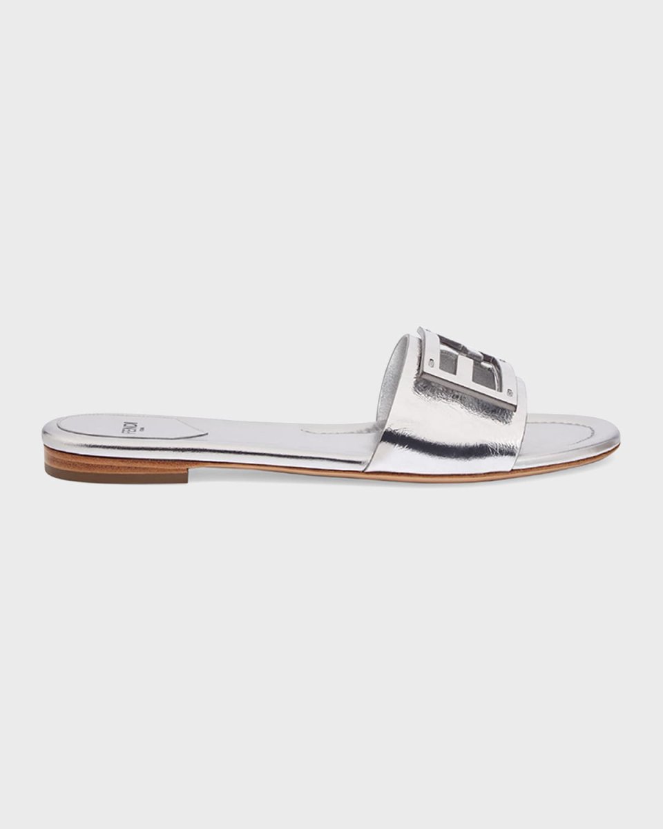 Baguette FF Tube Metallic Medallion Flat Sandals